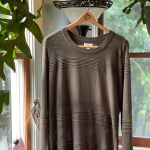 Rowan Textured Cotton Blend Pullover - Olive